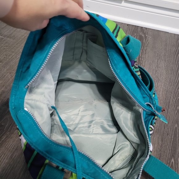 Kipling Teal and Green Patterned Travel Bag - Picture 6 of 6